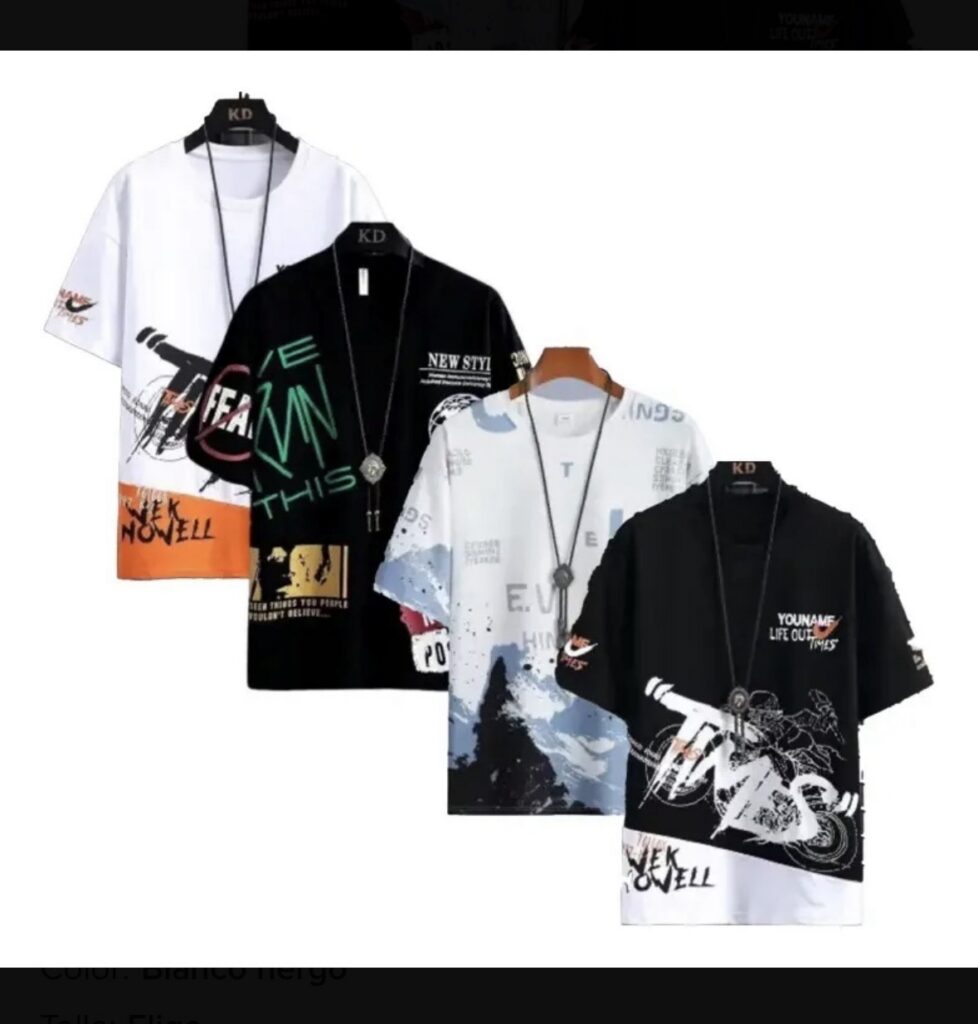 Playeras con estampado, varios modelos