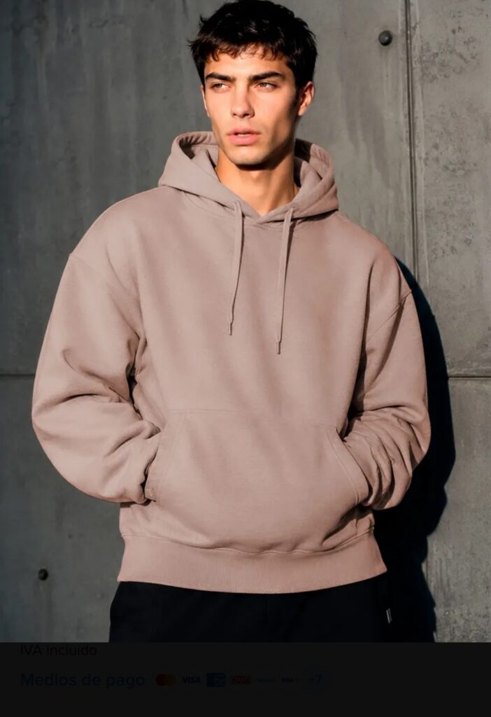 Sudadera con capucha color beige