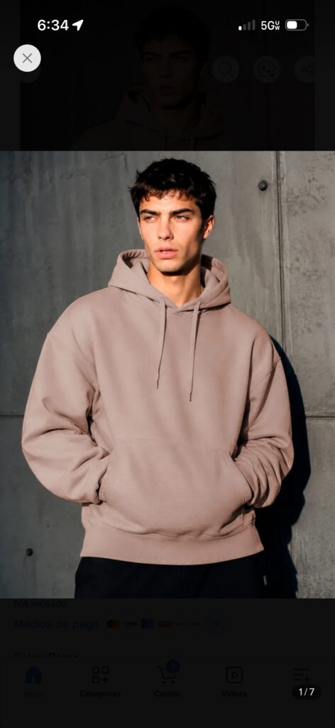 Sudadera con capucha beige