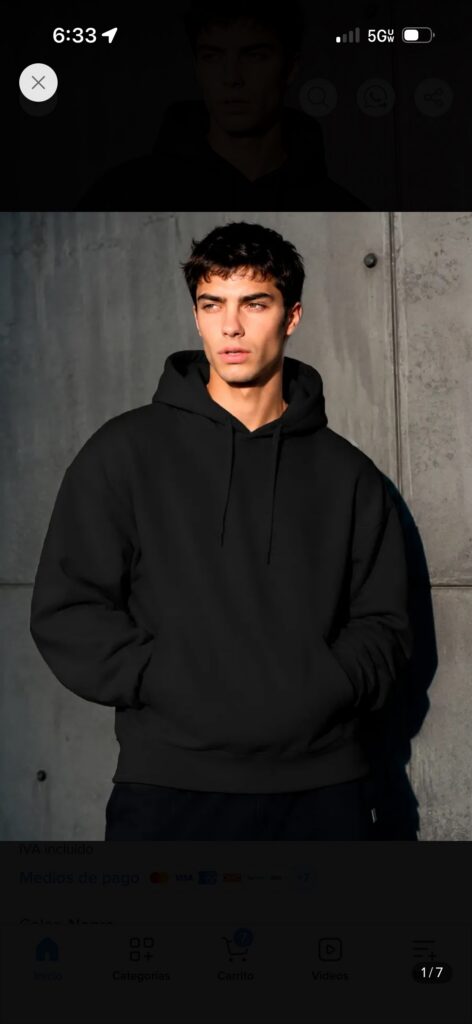 Sudadera con capucha negra 2