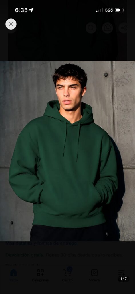 Sudadera con capucha verde oscuro