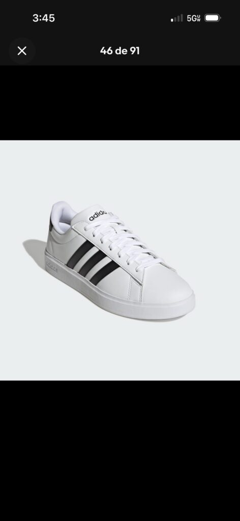 Tenis adidas blanco con franjas negras