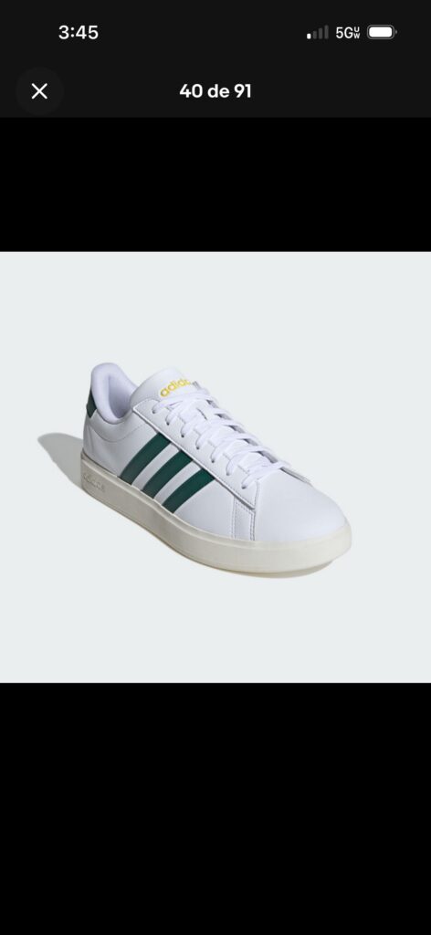 Tenis adidas blanco con franjas verdes