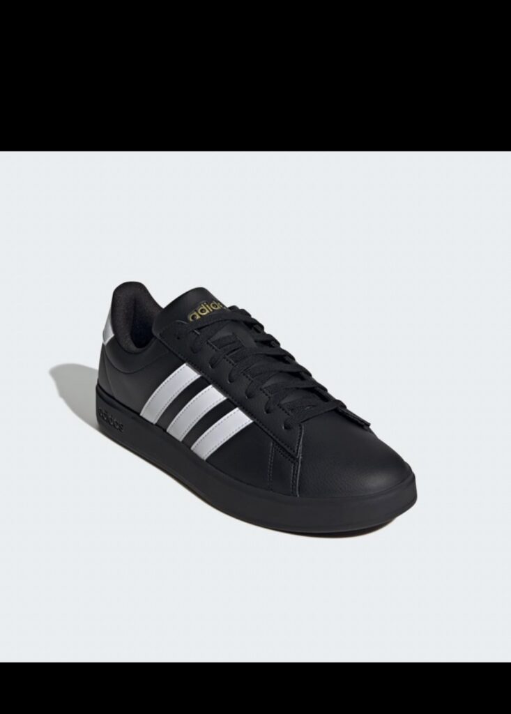 Tenis adidas negro con franjas blancas 2